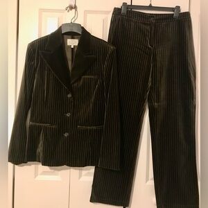 Giorgio Armani Set, Dark Brown with Silver fine lines, Size 12.